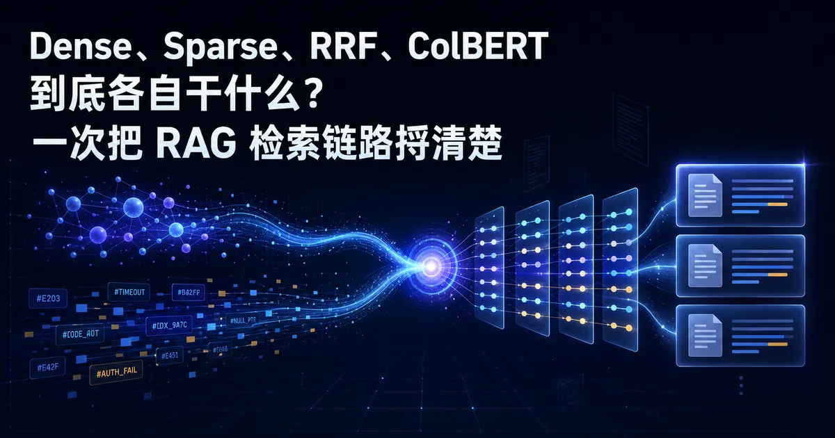 Dense、Sparse、RRF、ColBERT 到底各自干什么？一次把 RAG 检索链路捋清楚
